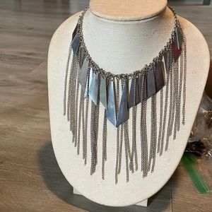 Silver edgy necklace #63
